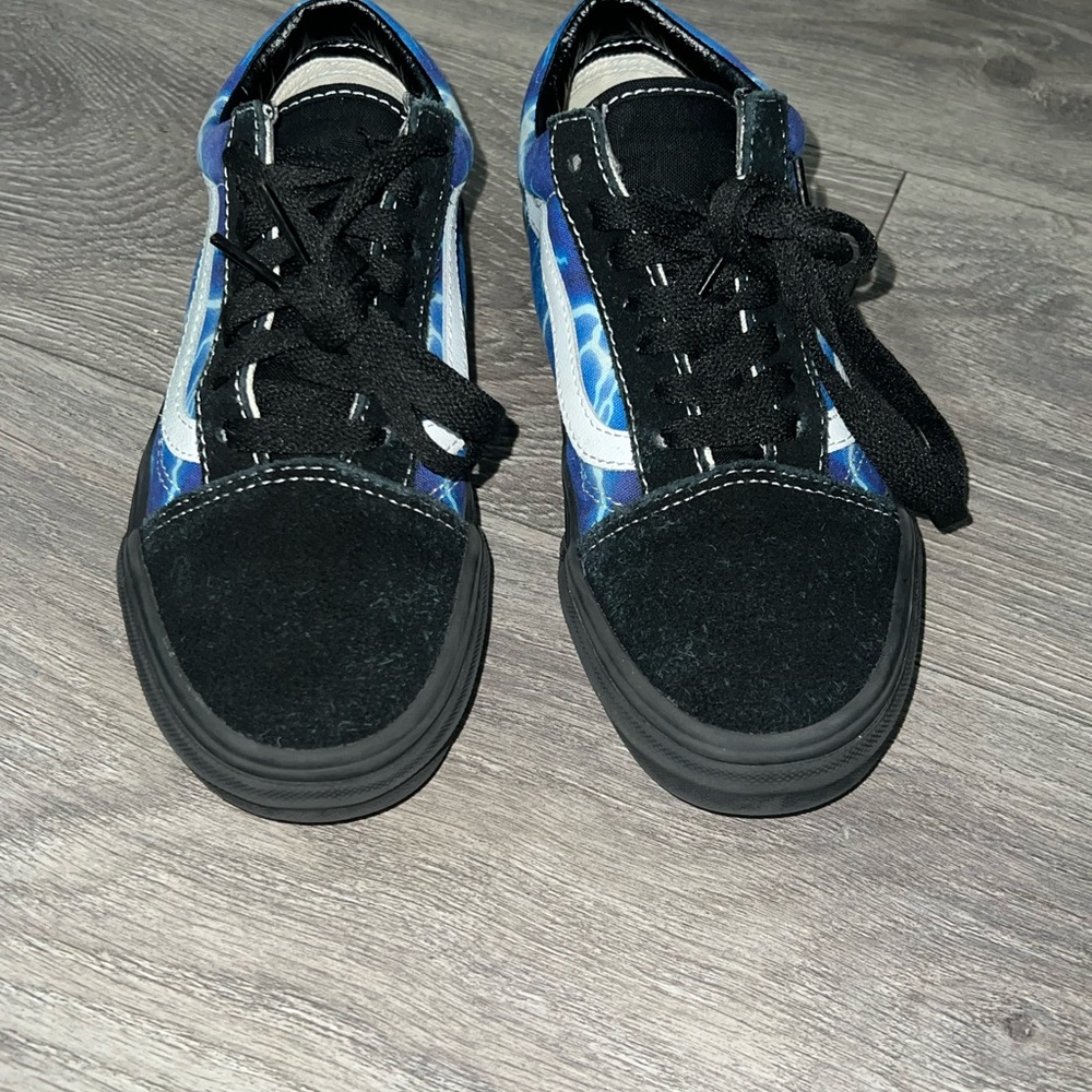 Vans Black and Blue Kids Sneakers.